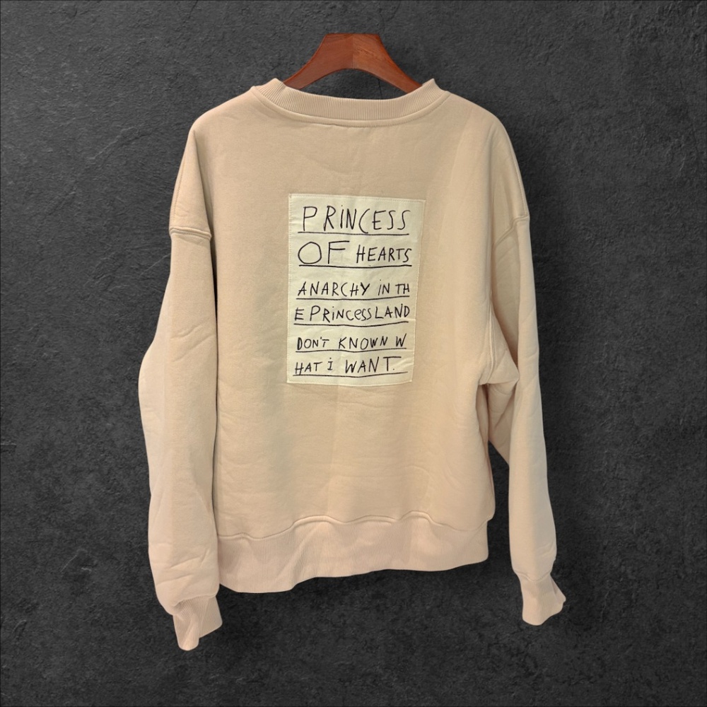 PIRAL Sweatshirt L Cream Anarchy In Princessland Y2K Punk God Save The Princess - Picture 3 of 7